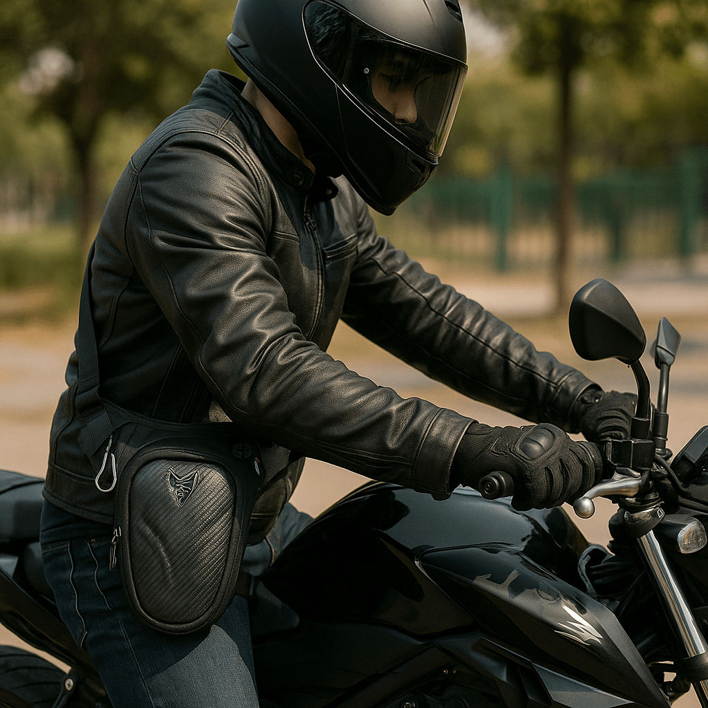 Waterproof Hard Shell Motorcycle Leg Bag – High-Capacity EVA | TheRiderBag™