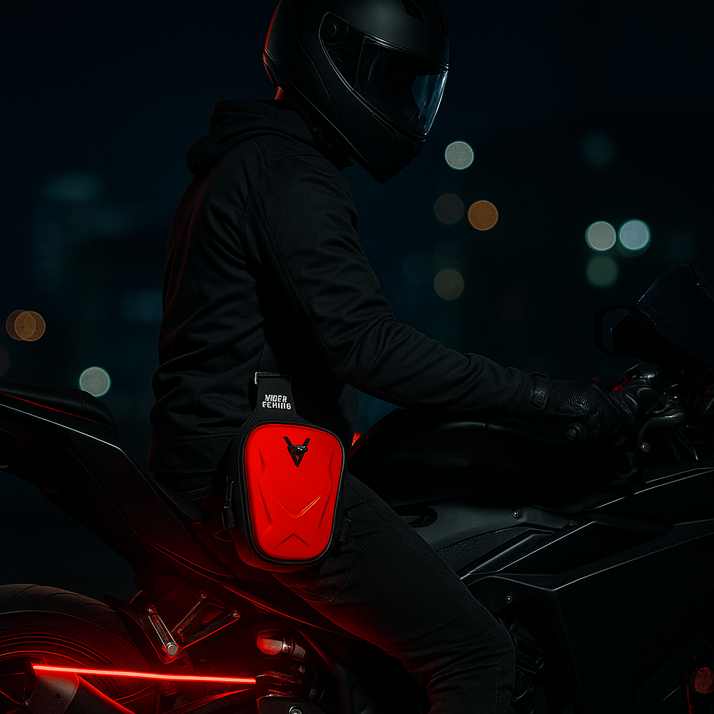 Motorcycle Leg Bag Carbon Hard Shell | TheRiderBag™