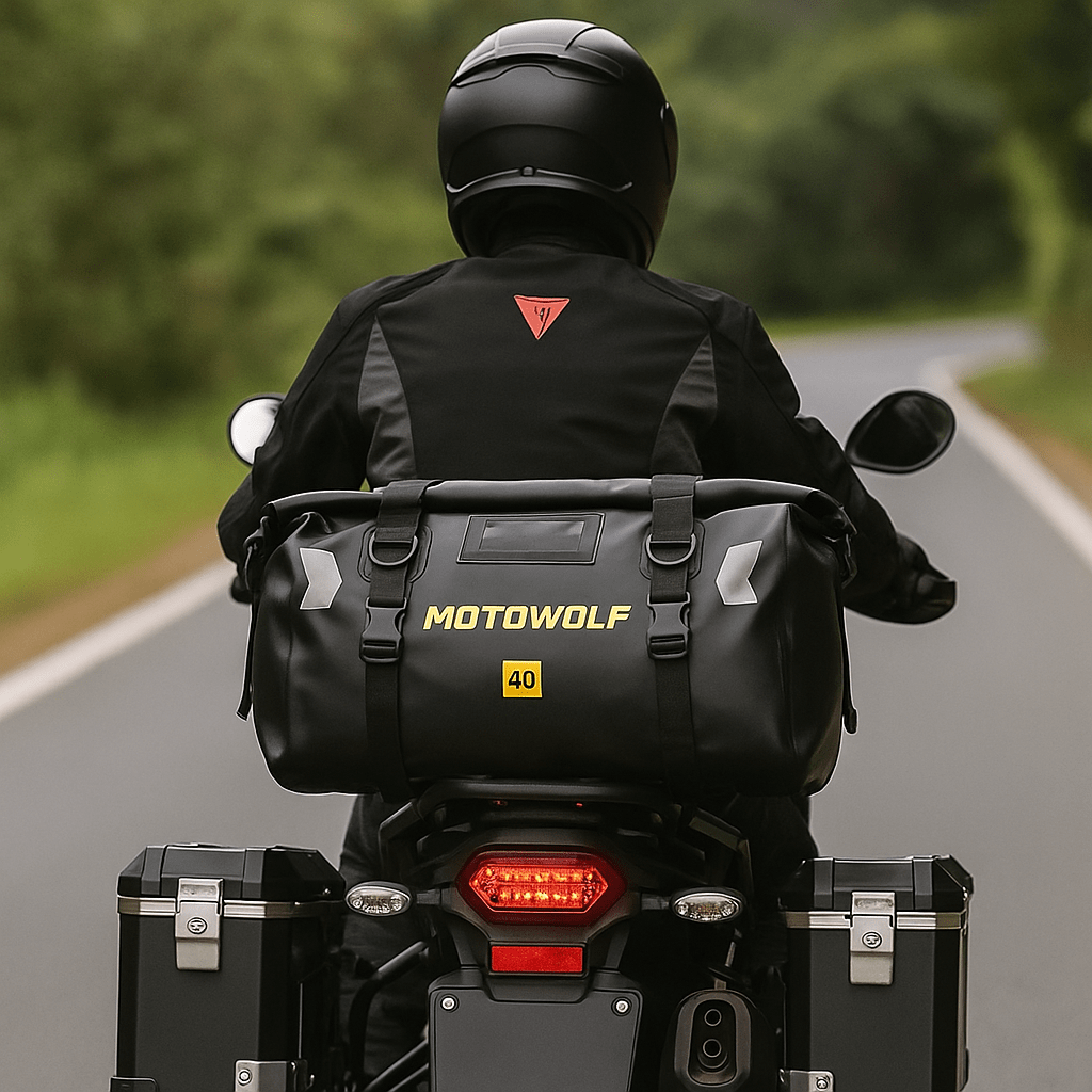 Waterproof Motorcycle Tail Bag – 66L Roll-Top – TheRiderBag™