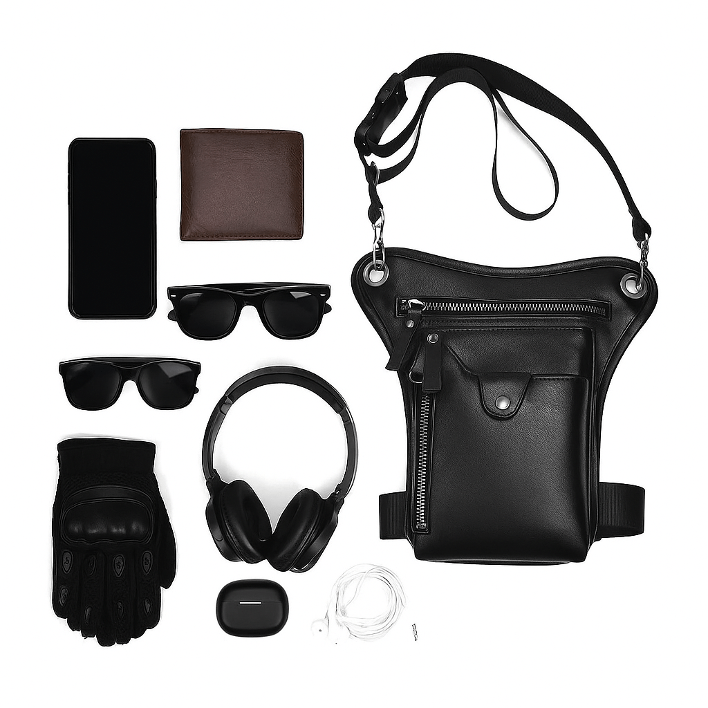 leather motorcycle leg bag | TheRiderBag™