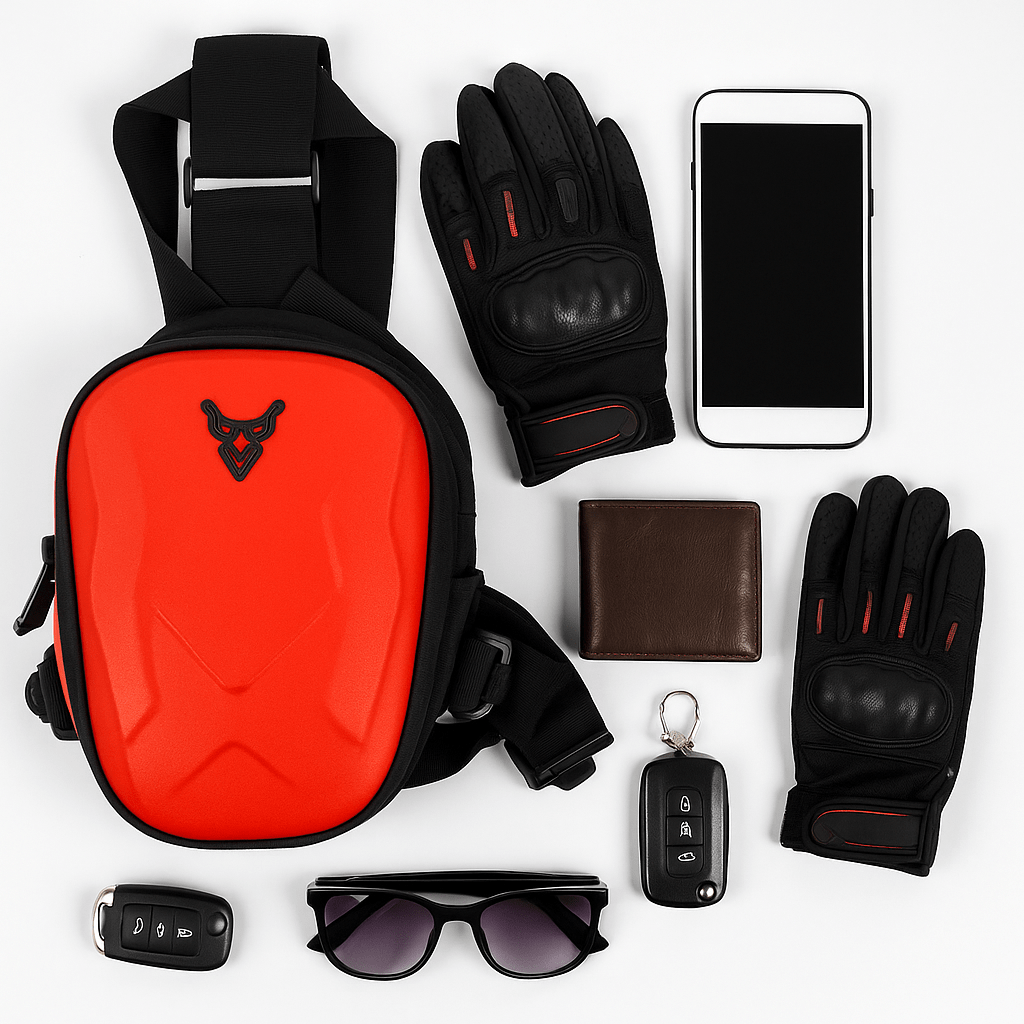 Motorcycle Leg Bag Carbon Hard Shell | TheRiderBag™