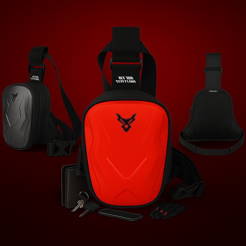 Motorcycle Leg Bag Carbon Hard Shell | TheRiderBag™