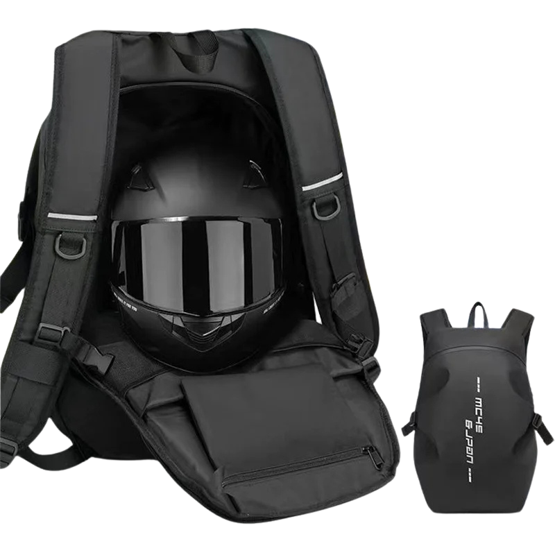Waterproof Motorcycle Backpack 35L – Integrated Helmet Holder | TheRiderBag™