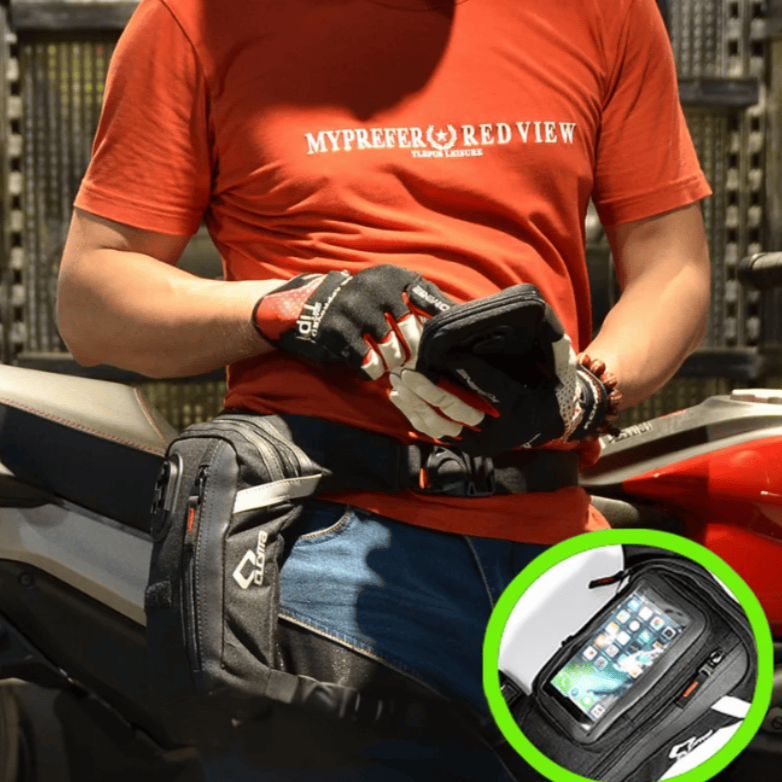 Motorcycle Leg Bag Waterproof with phone sleeve | TheRiderBag™