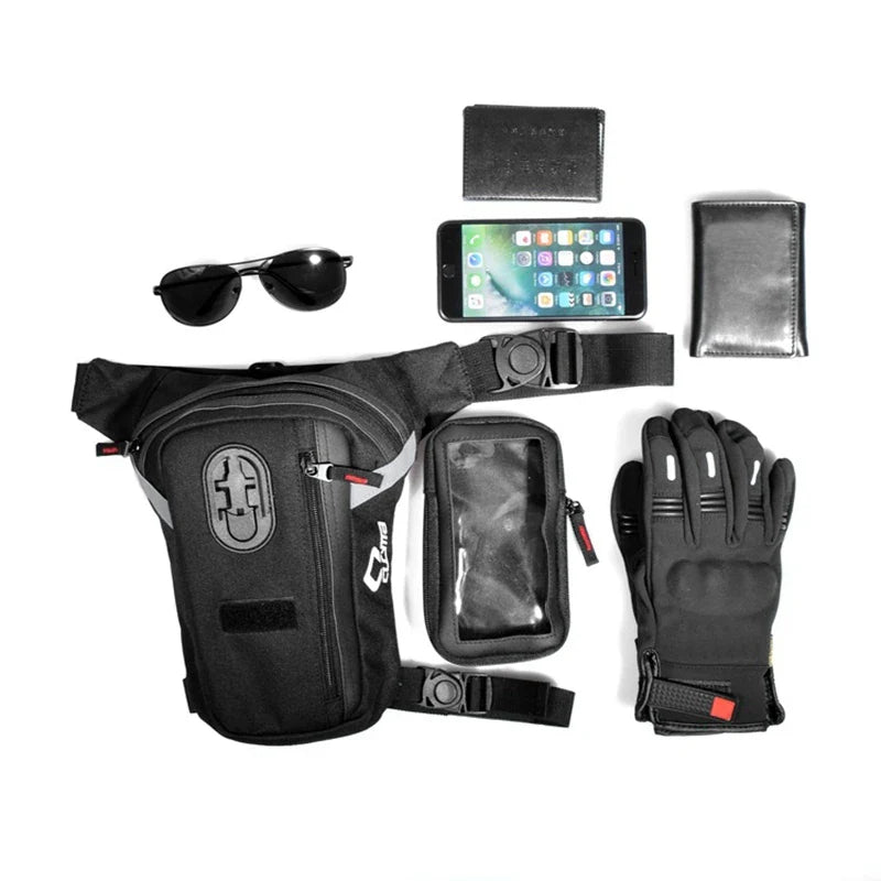 Motorcycle Leg Bag Waterproof with phone sleeve | TheRiderBag™