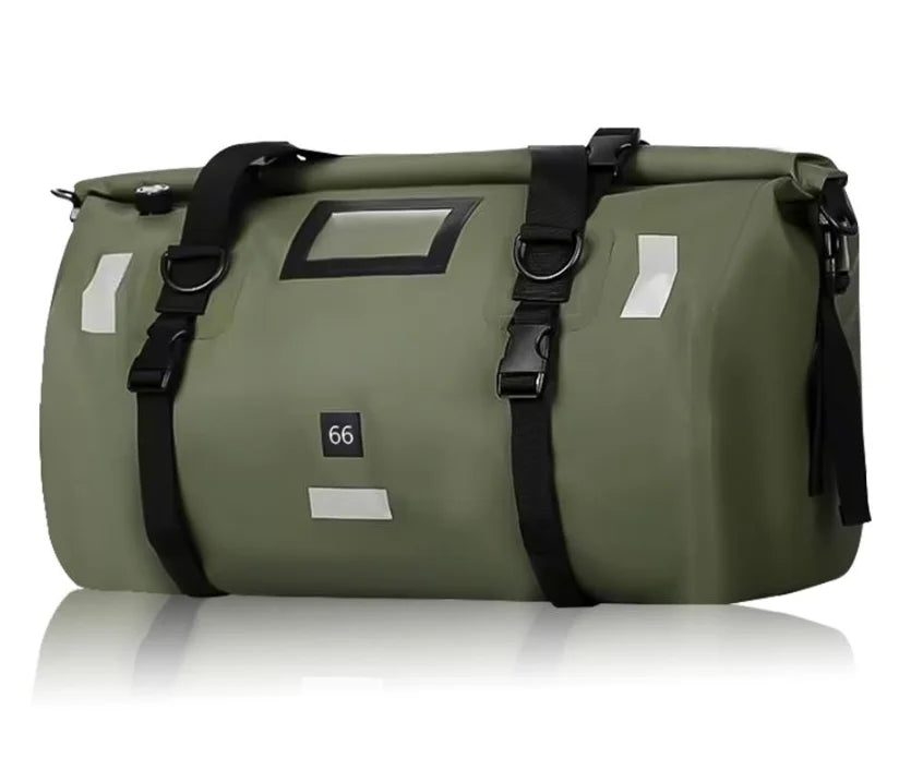 Waterproof Motorcycle Tail Bag – 66L Roll-Top – TheRiderBag™