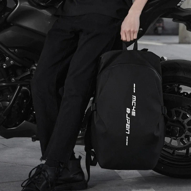 Waterproof Motorcycle Backpack 35L – Integrated Helmet Holder | TheRiderBag™
