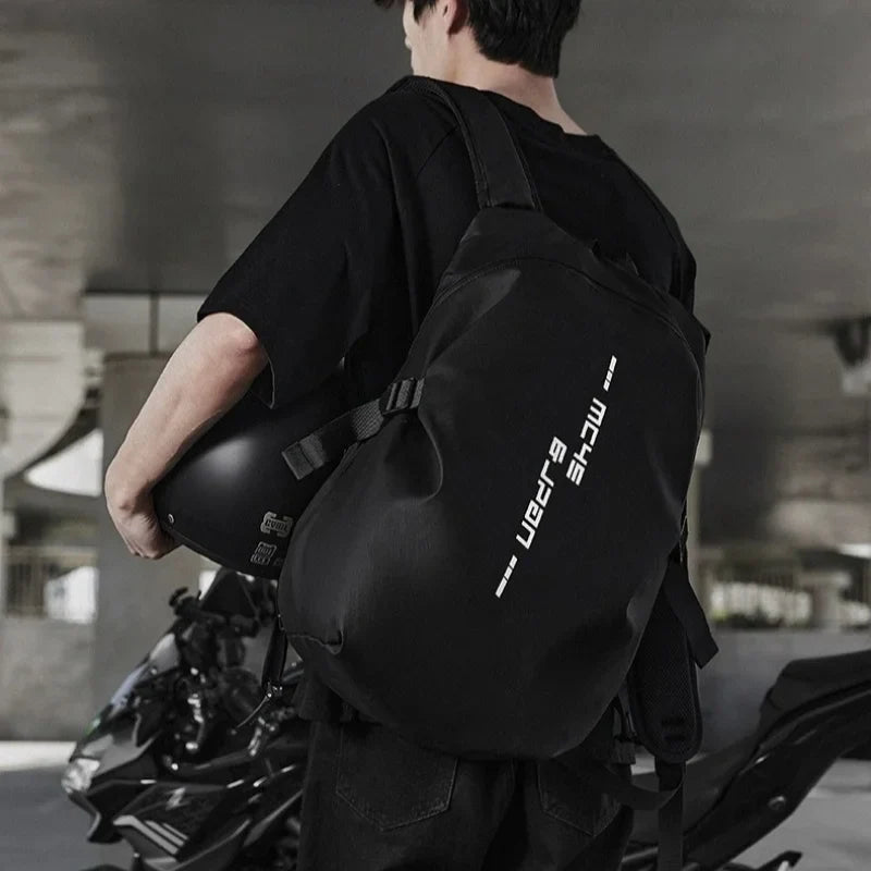 Waterproof Motorcycle Backpack 35L – Integrated Helmet Holder | TheRiderBag™