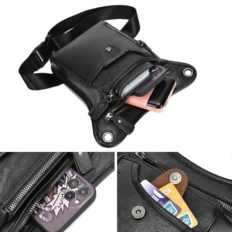leather motorcycle leg bag | TheRiderBag™