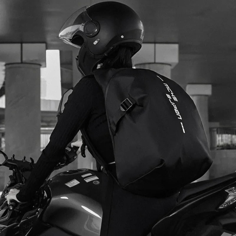 Waterproof Motorcycle Backpack 35L – Integrated Helmet Holder | TheRiderBag™