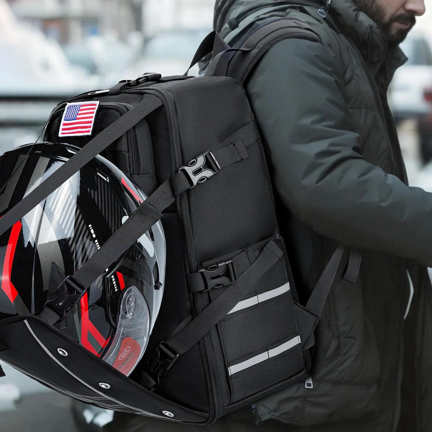 Motorcycle Backpack for Helmet – 30L | TheRiderBag™