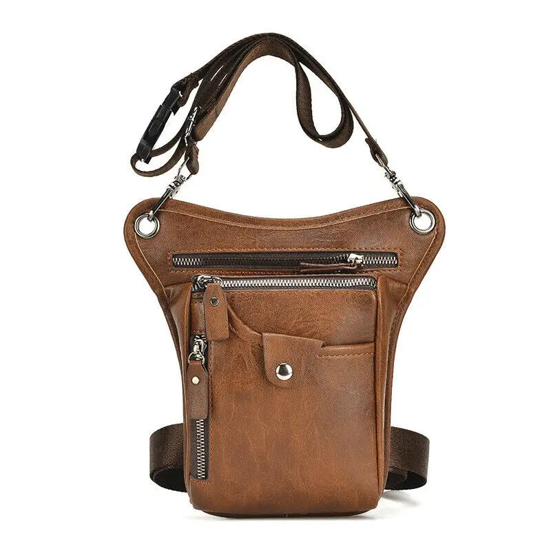 leather motorcycle leg bag | TheRiderBag™