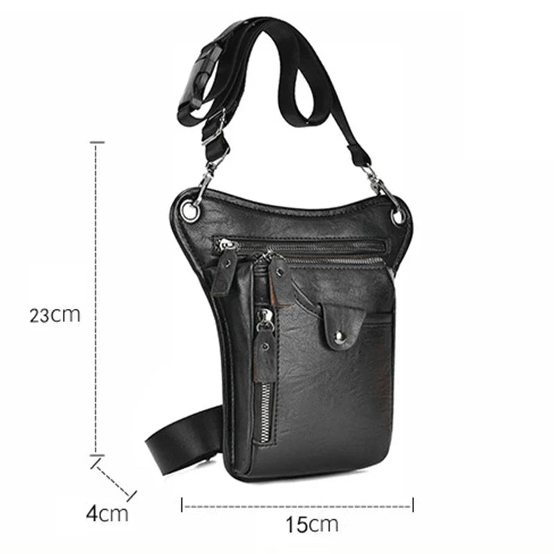 leather motorcycle leg bag | TheRiderBag™