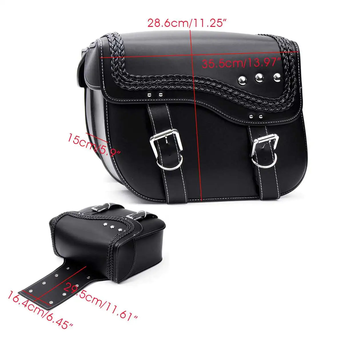 saddle bag leather motorcycle- universal pair – TheRiderBag™