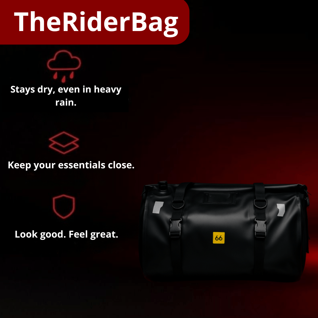 Waterproof Motorcycle Tail Bag – 66L Roll-Top – TheRiderBag™