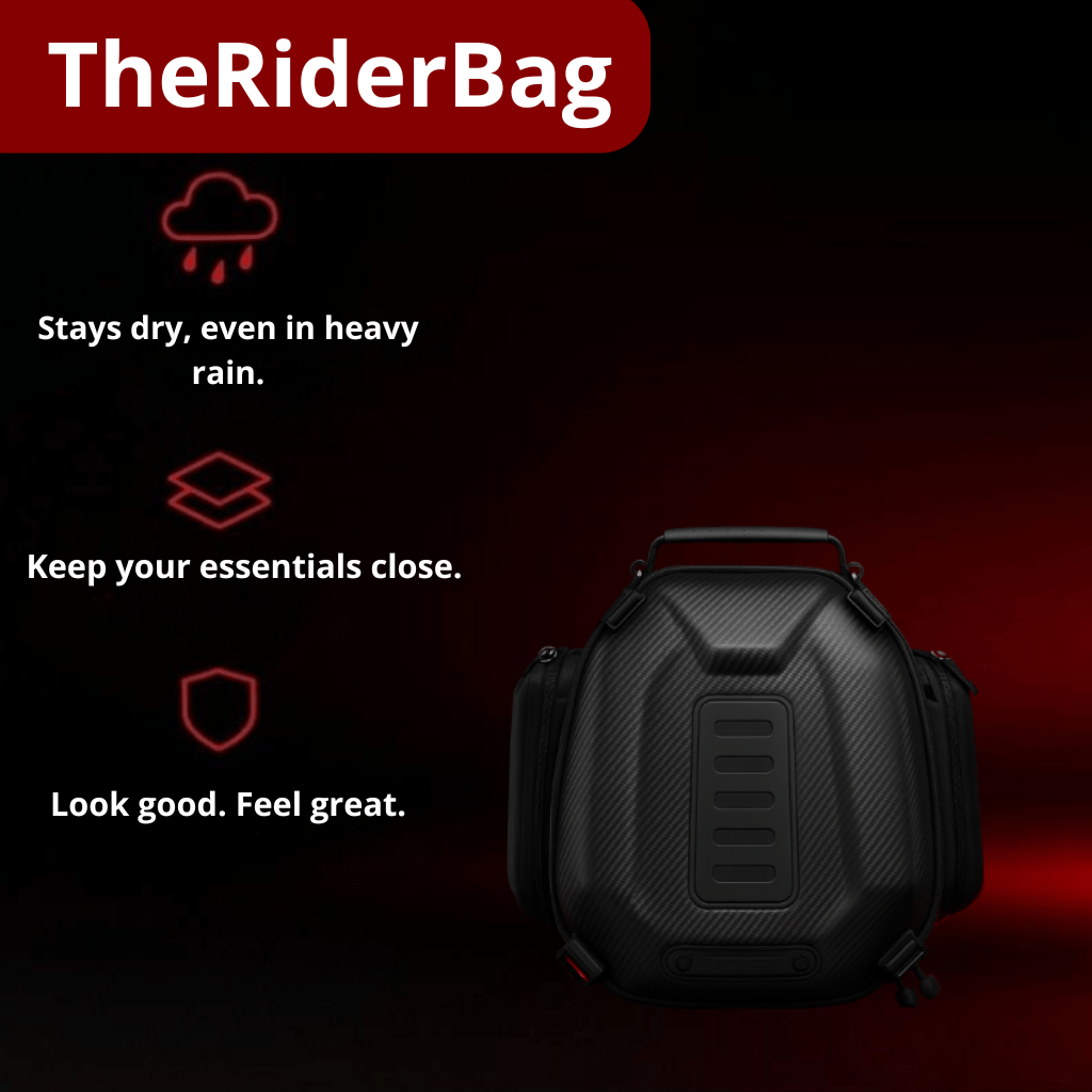 Expandable Motorcycle Tail Bag – 12 to 18L with EVA Shell – TheRiderBag