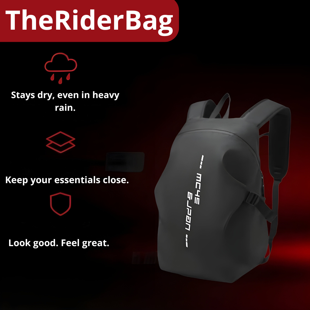 Waterproof Motorcycle Backpack 35L – Integrated Helmet Holder | TheRiderBag™