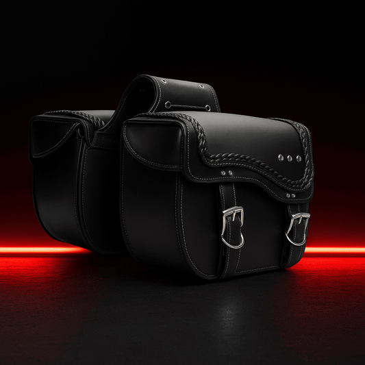 saddle bag leather motorcycle- universal pair  – TheRiderBag™