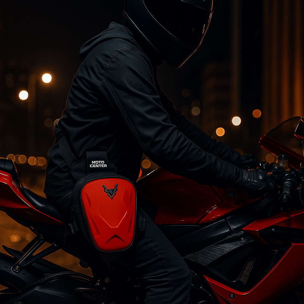 Motorcycle Leg Bag Carbon Hard Shell | TheRiderBag™