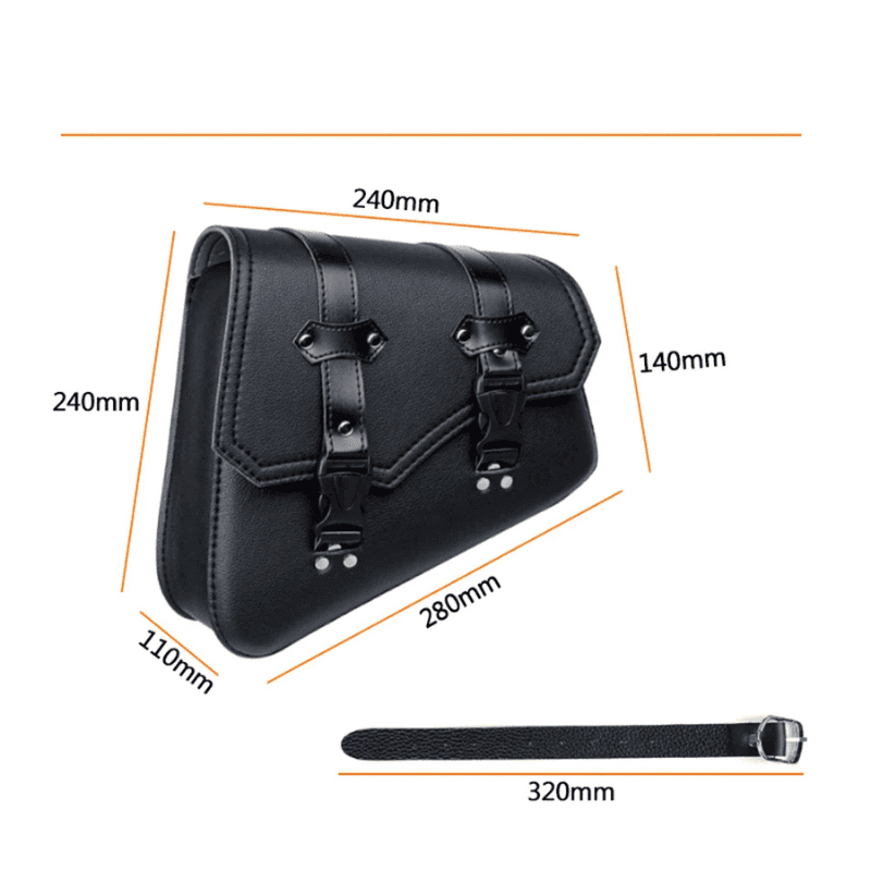 Leather Motorcycle Panniers Matte Black Pair | TheRiderBag™
