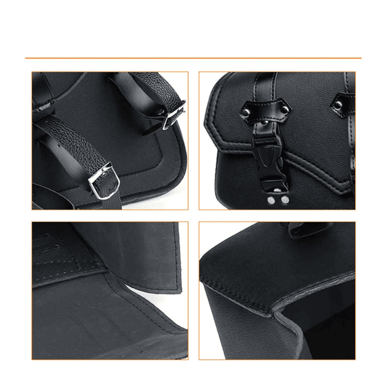 Leather Motorcycle Panniers Matte Black Pair | TheRiderBag™