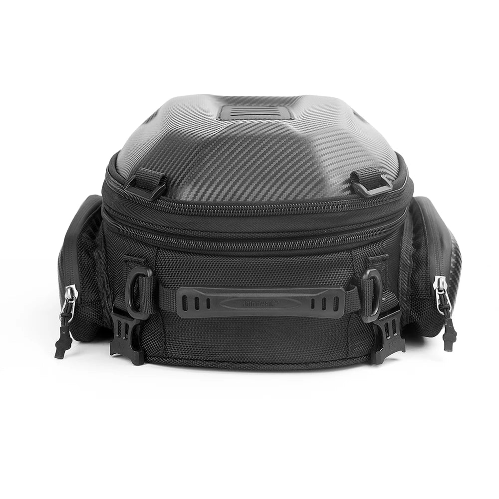Expandable Motorcycle Tail Bag – 12 to 18L with EVA Shell – TheRiderBag