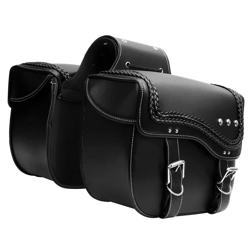 saddle bag leather motorcycle- universal pair  – TheRiderBag™