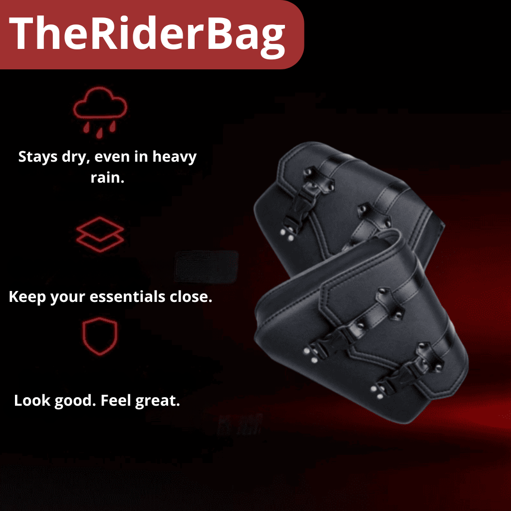 Leather Motorcycle Panniers Matte Black Pair | TheRiderBag™