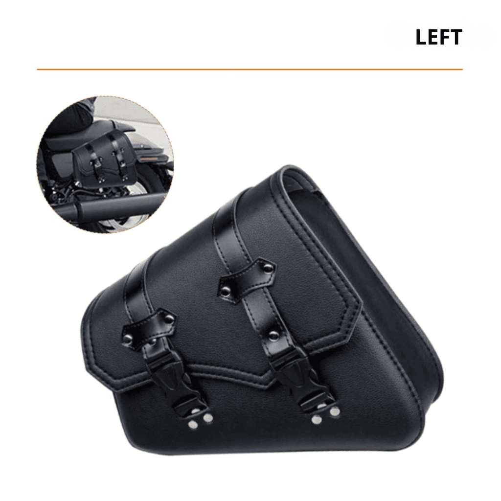 Leather Motorcycle Panniers Matte Black Pair | TheRiderBag™